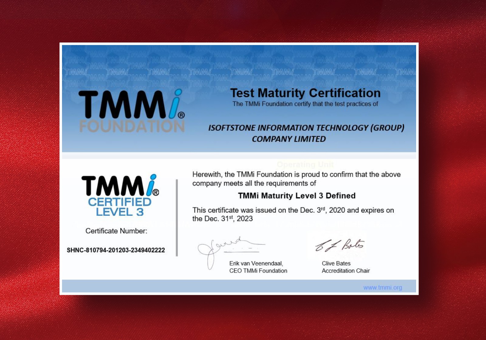 与国际主流技术接轨 南宫NG·28(中国)相信品牌力量获TMMi3级和CMMI5级双认证